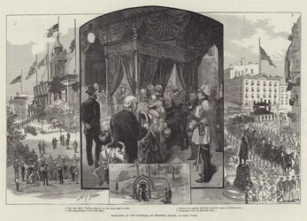 Skizzen bei der Beerdigung von General Grant in New York